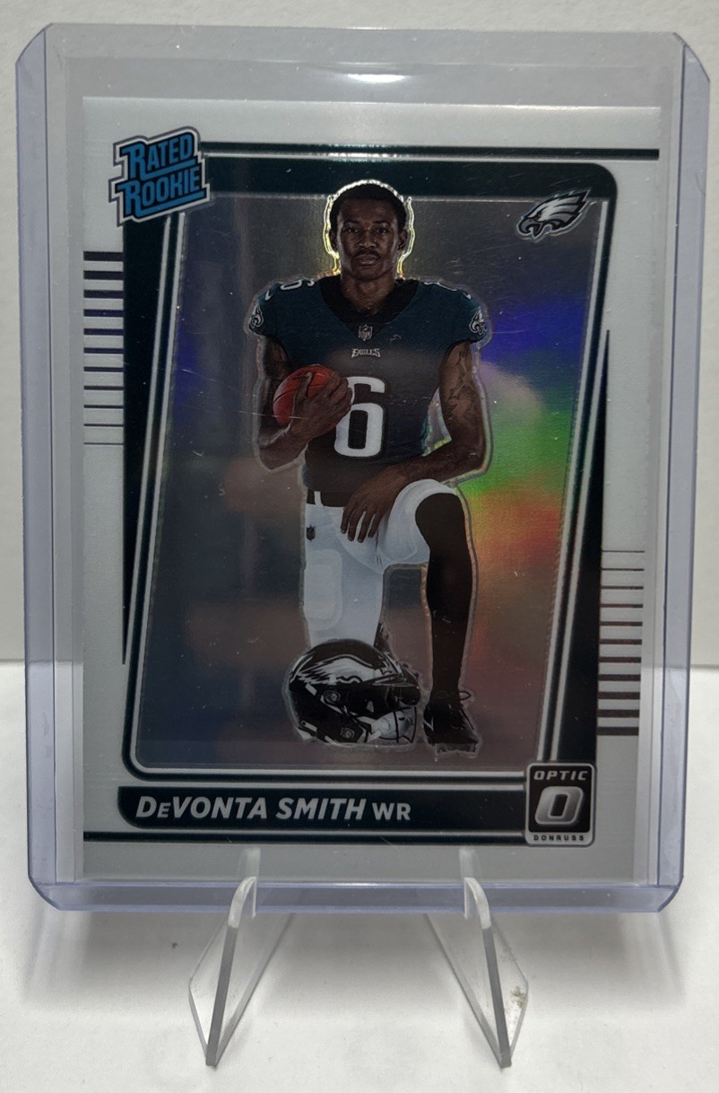 Devonta Smith 2021 NFL Donruss Optic Rated Rookie Holo Silver Variation CARD#205