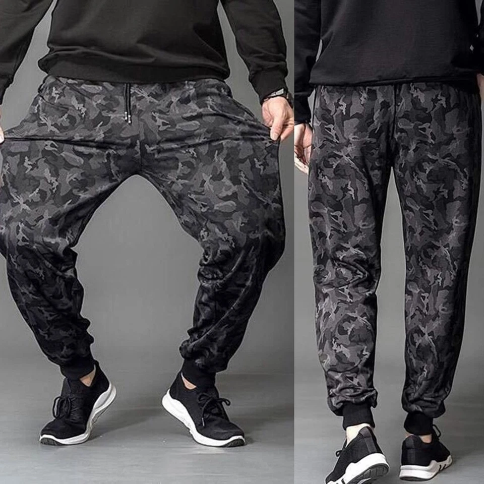 Hommes Camouflage Impression Taille Elastique Cordon Sport Gym Jogging Pantalons - Photo 4/4