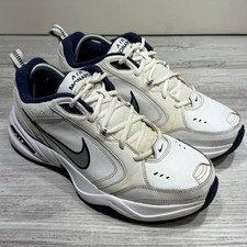 Nike Air Monarch IV Men's Training Shoes Sz 10 White/Navy 415455 102