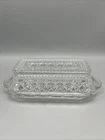 VTG Anchor Hocking Wexford Diamond Pat. Press. Glass Butter Dish 7.75"H x 3.5"W