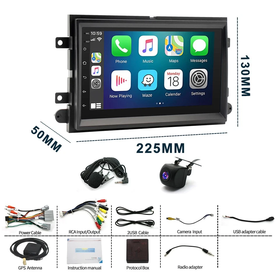 4+64GB For Mercury Sable 2008-2009 Android 13 Apple CarPlay Car Radio GPS Stereo - Image 2 of 4