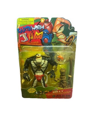 Vintage 1994 Playmates Earthworm Jim Bob & #4 Figur