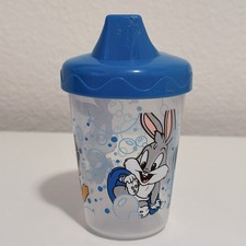 Vintage 1999 Gerber Looney Tunes Bugs Bunny Daffy Duck Toddler Sippy Cup Blue