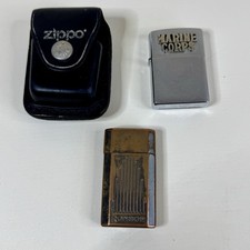 Zippo Ronson Lighter Lot Vintage Zippo Marine Corps Zippo Leather Case USA