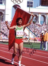 Nawal El Moutawakel OLYMPICS HURDLES  autograph, IP signed photo
