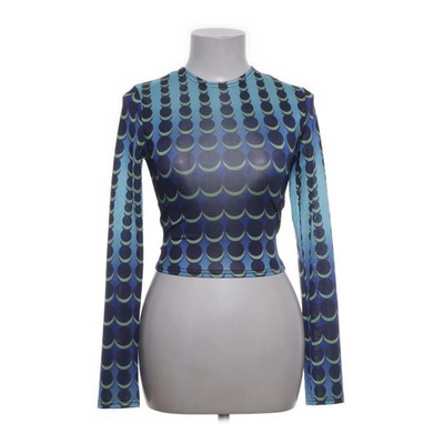 NLY One, Langarmshirt, Größe: XS, Tight Print Top, Blau/Grün/Mehrfarbig #5XC