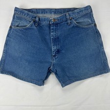Wrangler Men's Denim Jean Shorts Blue 36 Made in USA Casual Cut Off