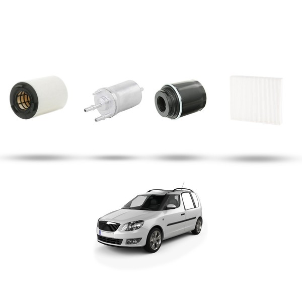 Hoffcar Set Service - 4 Filter FüR Skoda Praktik 1.2 Tsi 63Kw Von 2010-image