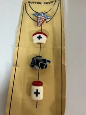 Vintage Nursing Medical Button Covers (4)  Brand New New Old Stock