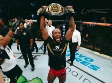 LEON ROCKY EDWARDS SIGNED UFC CHAMPION 16X12 PHOTO (ACG CERT AG18090)
