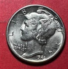 1943 Choice Uncirculated US Mercury SILVER Dime "Philadelphia" Mint! Old Coin!