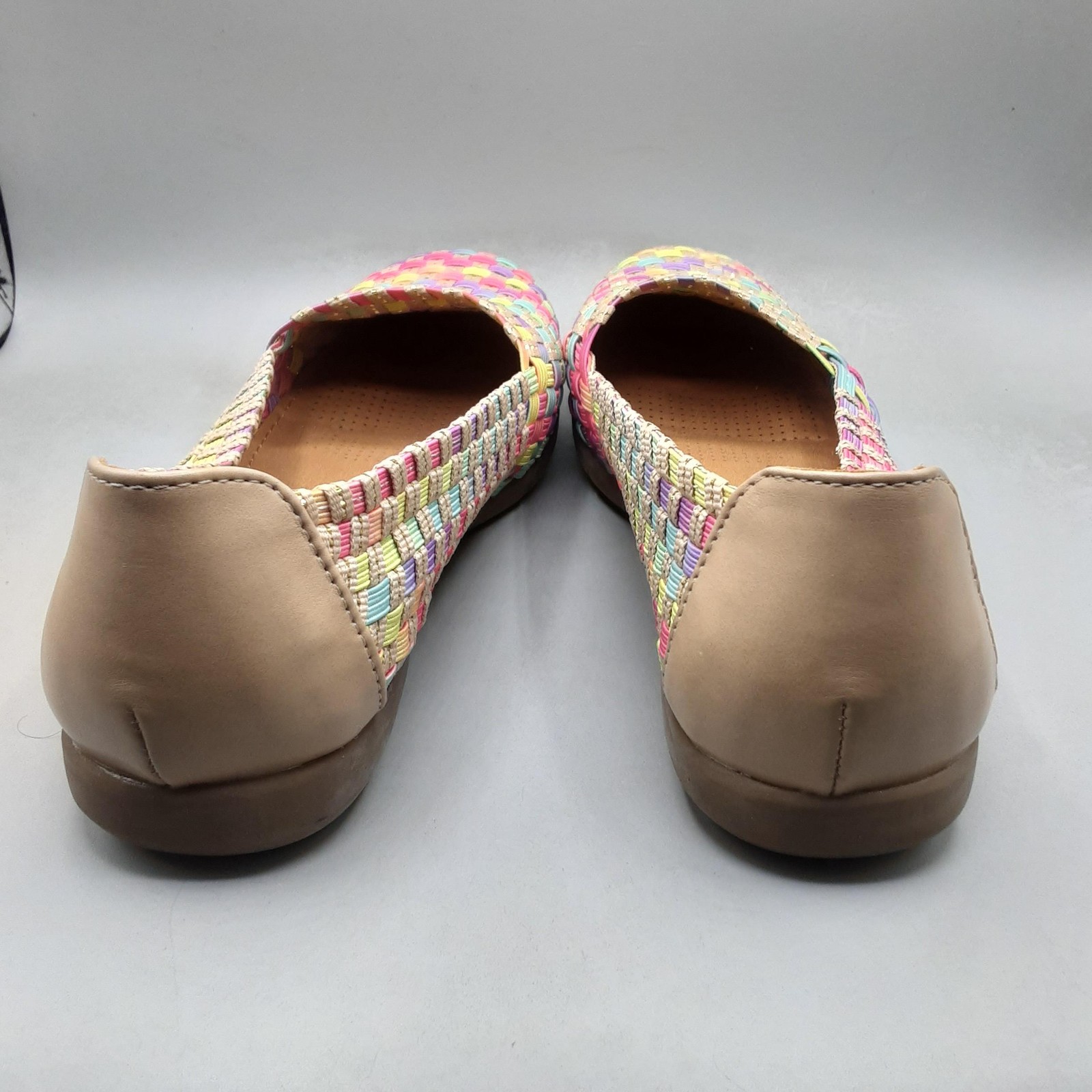 Comfortview Shoes Womens Size 7M Multicolor Bethany Woven Slip On Casual Flats