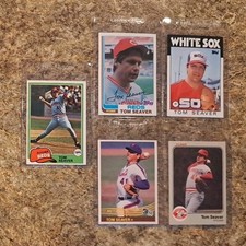(5) Tom Seaver 1981 Topps Card 1982 1983 1984 Donruss Fleer Reds Mets Sox 1986