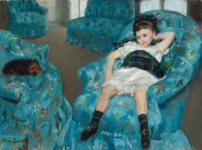 022 Cassatt, Mary  - Girl in a Blue Armchair 1878