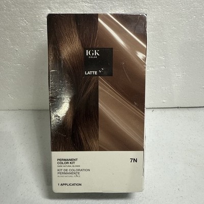 IGK 7N LATTE DARK NATURAL BLONDE Permanent Hair Color Kit VERY RARE LOWEST PRICE