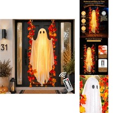 Halloween Ghost Decorations Set with String Lights, Swing, Tree  Yard Decor