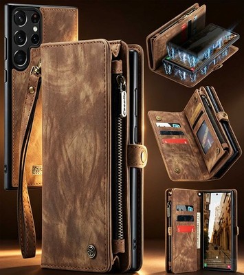 Detachable Card Wallet Leather Case For Samsung Galaxy S25 S24 S23 S22 S21 2026