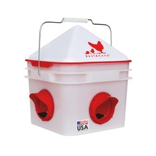 RentACoop Chick2Chicken 10lb BPA-Free 4-Port Feeder - green or brown tan