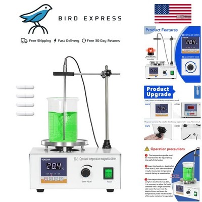 Digital Magnetic Stirrer Hot Plate with RPM Control and Temperature Probe