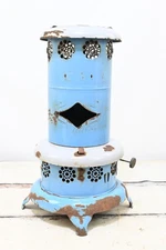 Antique. Blue Enameled Perfection Kerosene Oil Heater Without Tank