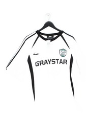 EGO Men's T-Shirt L White Graphic 100 Polyester Crew Neck Basic