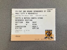 Hull City v Newcastle United 2008-09 Match Ticket