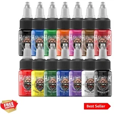 Professional 14-Color Tattoo Ink Set - 1/2 oz Bottles for Vibrant Designs
