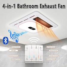 4-in-1 Bathroom Exhaust Fan With Bluetooth Speaker 1800w Dual Heater 180 Cfm 4-in-1 Bathroom Exhaust Fan With Bluetooth Speaker 1800w Dual Heater 180 Cfm