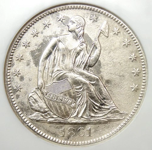 1861-O Seated Liberty Half Dollar 50C Republic Shipwreck - NGC Certified UNC MS