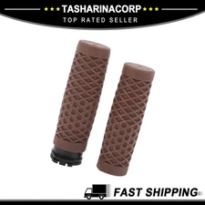 1" 25mm Motorcycle Hand Grips Cover Kit Handlebar Grips Brown