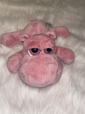 RUSS BERRIE JOVITA PLUSH PINK HIPPOPOTAMUS HIPPO 10" LONG BIG EYES LIL PEEPERS