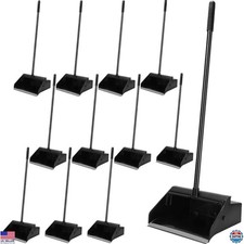 12 Pcs Long Handle Dust Pan Set 36.6" for Home Office Outdoor Floor Cleaning