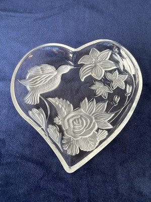 CRYSTAL CLEAR STUDIOS PARADISE GARDEN 6 1/4 INCH HEART DISH - IN ORIGINAL BOX