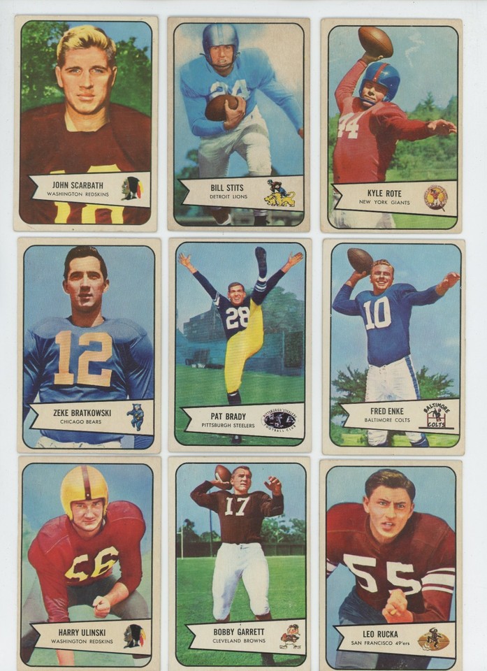 1954 Bowman Football Singles You Pick *FINISH YOUR SET* Most EX
