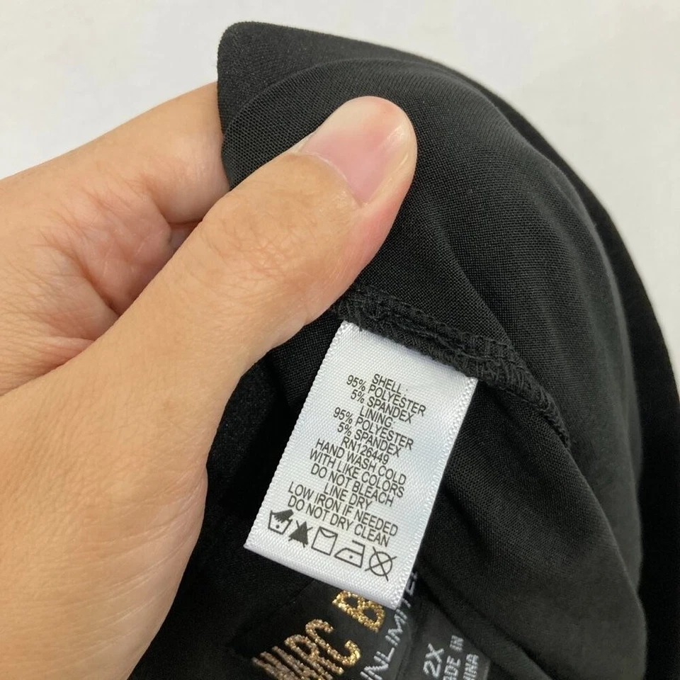 Marc Bouwer size 2X Black White Geometric Artsy Laser Cut Layered Pull-on Skirt - Image 4 of 4