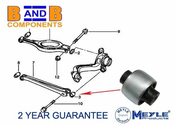 REAR LOWER CONTROL ARM TRAILING BUSH BMW 3 SERIES E46 33326771828 