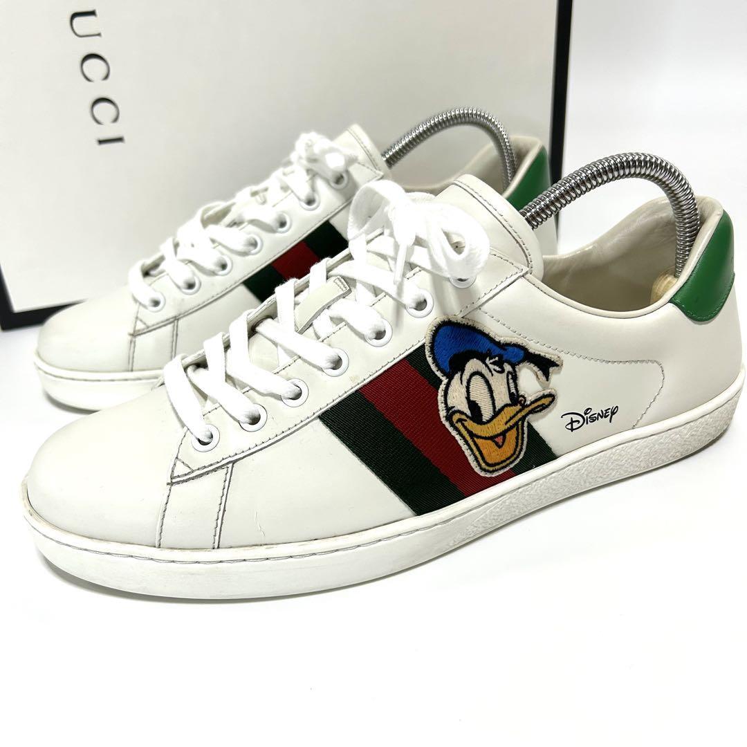 【GUCCI】Disney x Gucci Donald Duck Sneakers (25cm-28.5cm) Size 8 G - Gucci Rhyton x Disney Donald Duck sneakers ivory