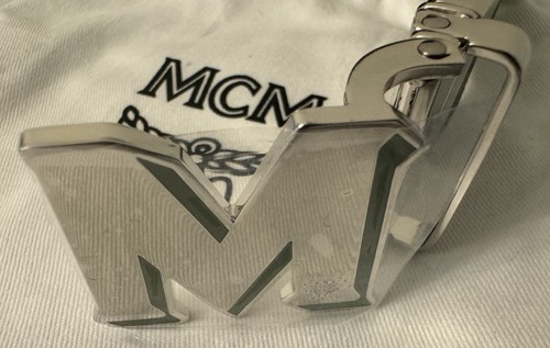 NWT MCM ‘Claus’ Epoxy M Green/Black Reversible Splash Logo Leather Shadow Belt - Picture 16 of 24