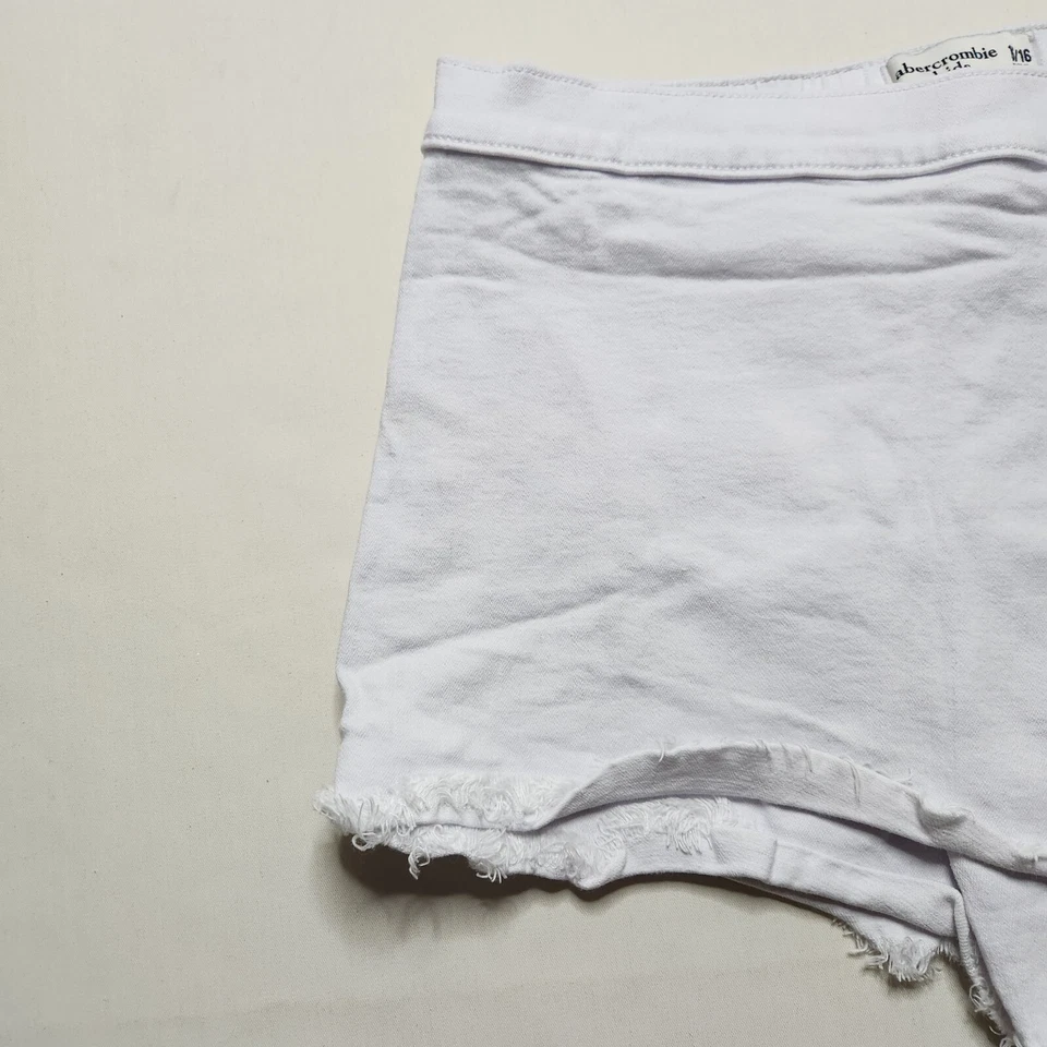 Abercrombie & Fitch Kids Wrap Denim Skort Raw Hem Girls Size 15/16 White N6 - Image 3 of 4