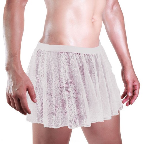 Herren Crossdresser Sexy Dessous Spitze Transparent Mini Röcke Sissy Gay Nacht Rock - Bild 17 von 61