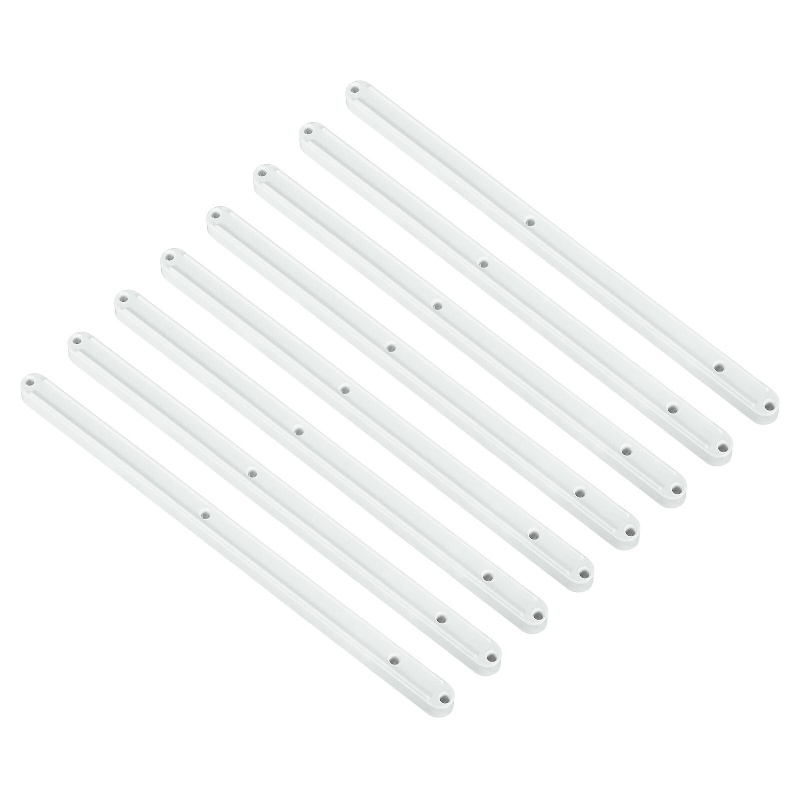 Drawer Slides, 8Pcs 300mm - Plastic Drawer Rails, Grooved Guide Rails (White)
