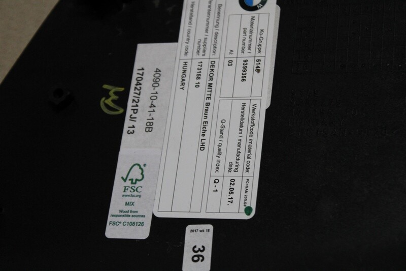BMW i3 Armaturenbrettblende Holzoptik 9399356 I01 2018 LHD 