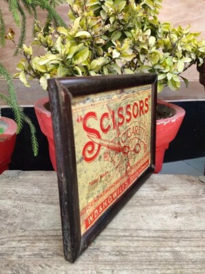 wills scissors cigarettes Vintage Scissors Cigarettes W.D & H.O Wills Advertisement Litho Tin Box  Framed