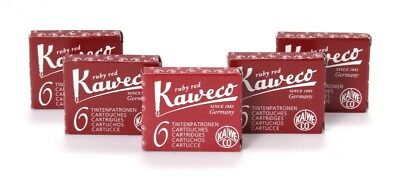 Kaweco Fountain Pen Ink Cartridges short, Ruby Red (Red), 30 pc 