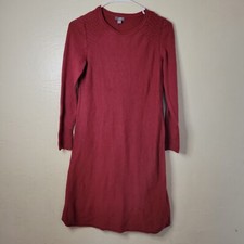 J. Jill Chunky Knit Sweater Dress Long Sleeve Size XS Red Party Lagenlook