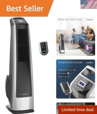 High Velocity 509 CFM Tower Fan with Timer and Remote Control - Silver & Black