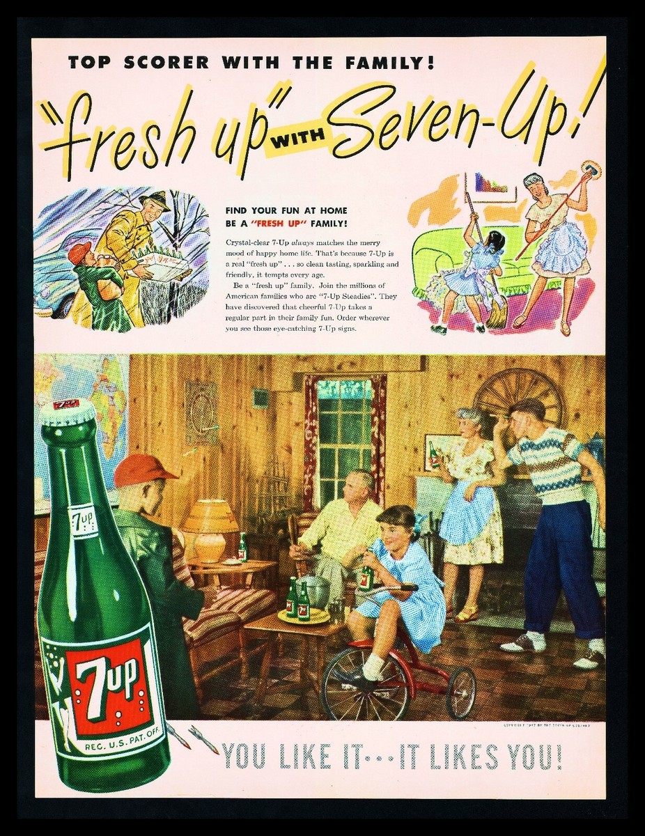 セブンアップ・vintage 7-up 1947年広告 コレクタブル 【公式通販】