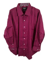Bonobos Shirt Mens Size 56 Chest  Purple/Black Check Prominent Fit Stretch NWOT