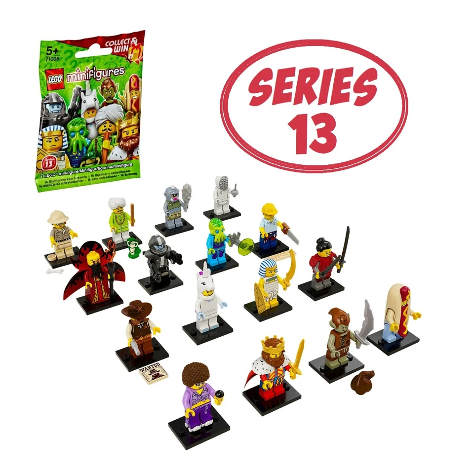 LEGO SERIE 13 Minifiguras Coleccionables 71008 - Juego Completo de 16 (SELLADO)