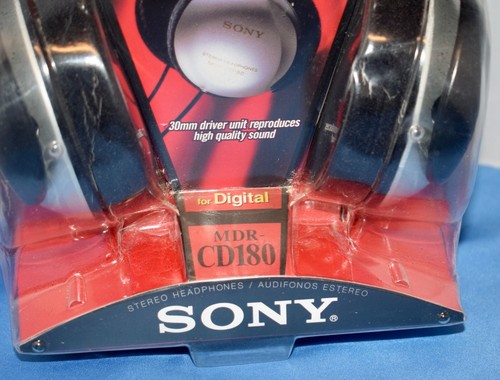 Sony Argento e Nero Stereo Cuffie Musicali Alta Fedeltà MDR-CD180 ~ NOS ~ F2 - Foto 3 di 9